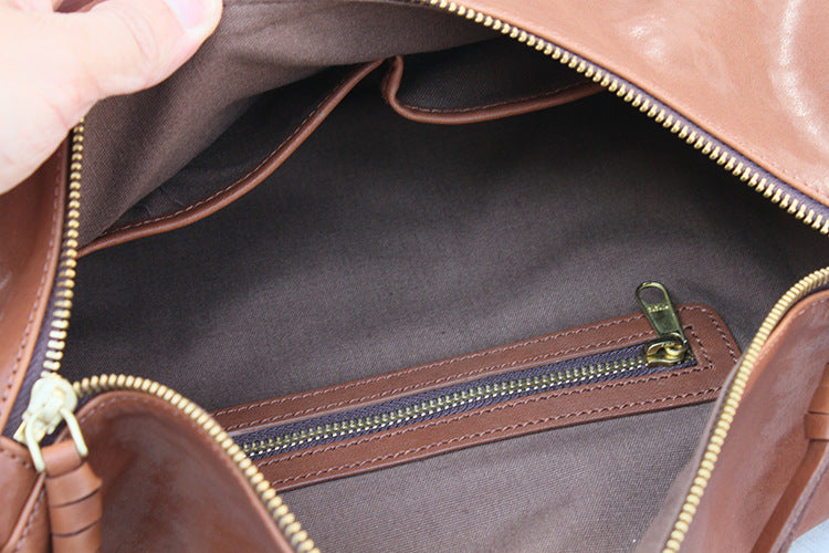 Large Capacity Retro Leather Crossbody Bag