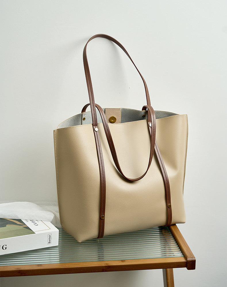 High-Quality Soft Leather Work Tote Bag for Women