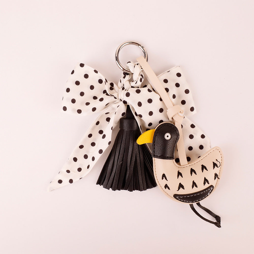 Close up detail of neat seam work on a retro patterned bow accessory