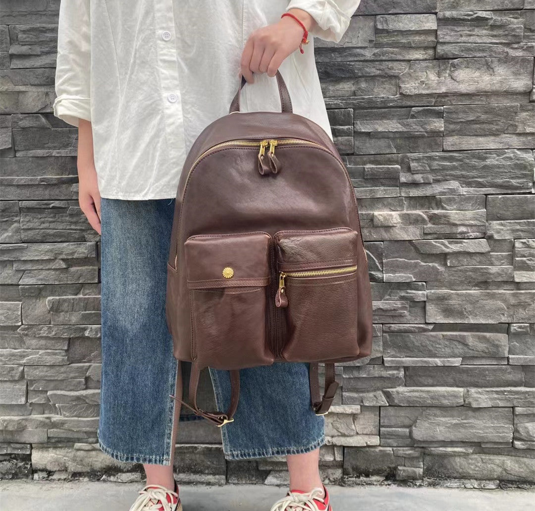 Handcrafted Leather Backpack with Vintage Charm