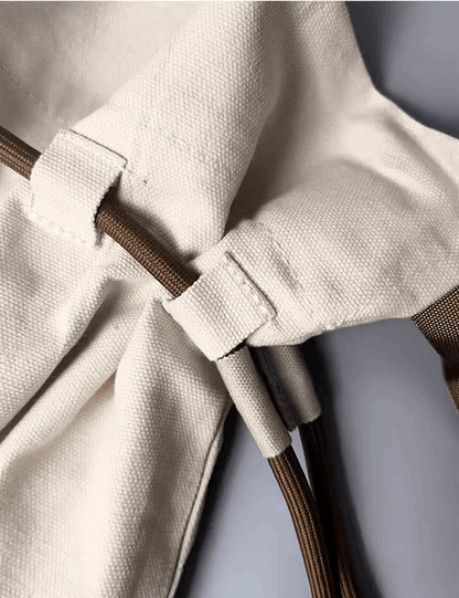 Sustainable backpack styled with casual fashion