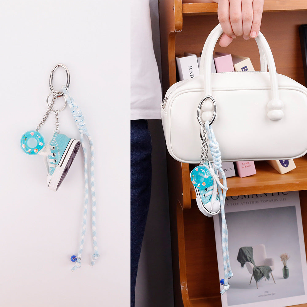 Compact woven accessory for bags, backpacks and keys