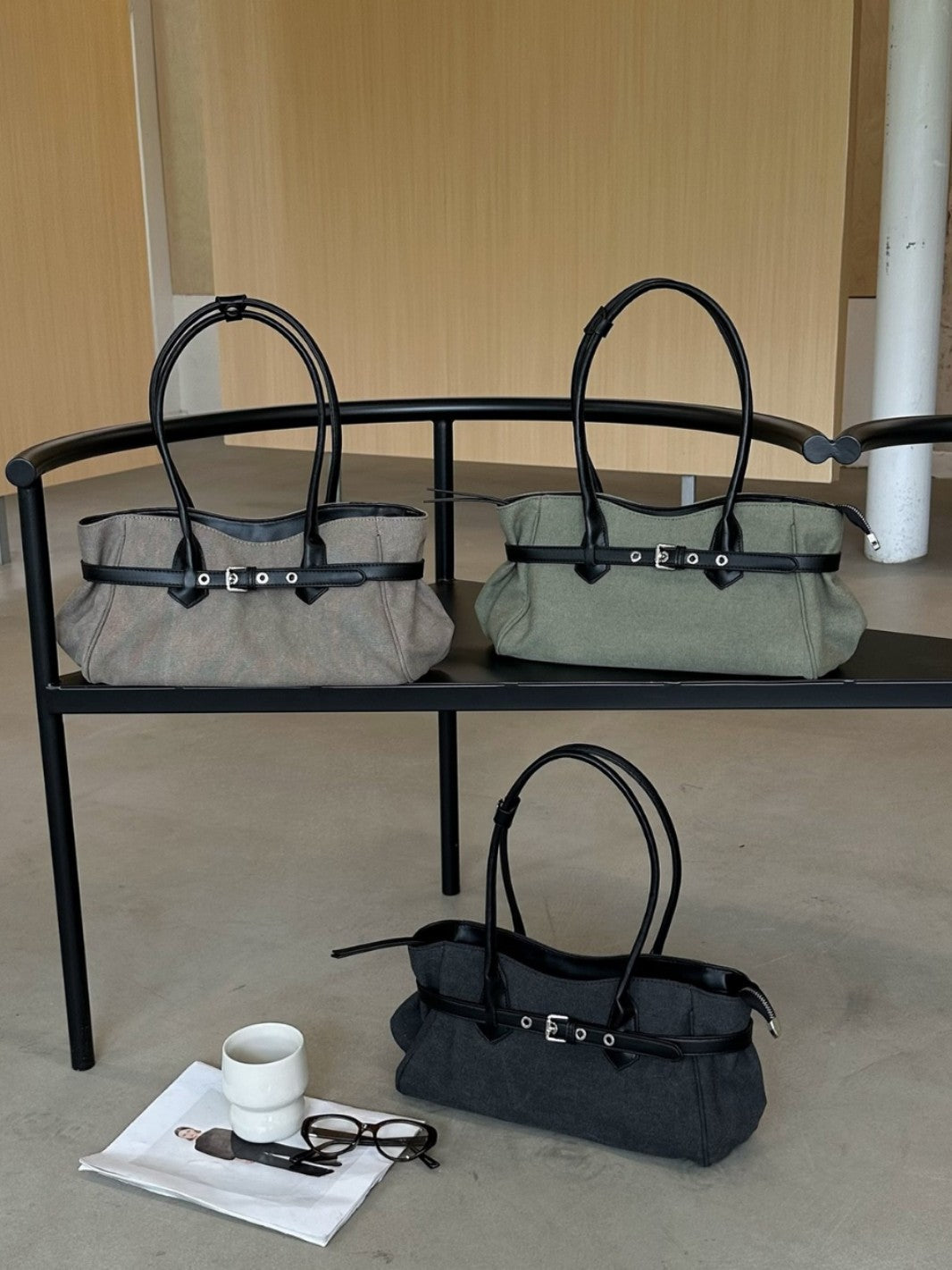 Canvas bag displayed to show its overall shape