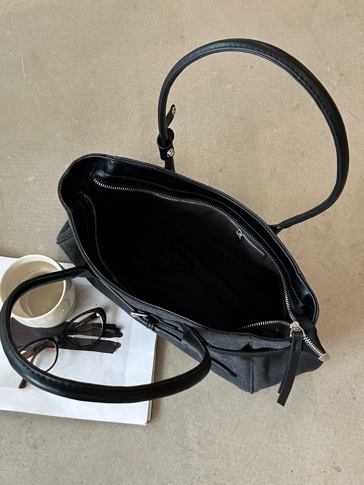 A fabric shoulder bag for daily trips around town