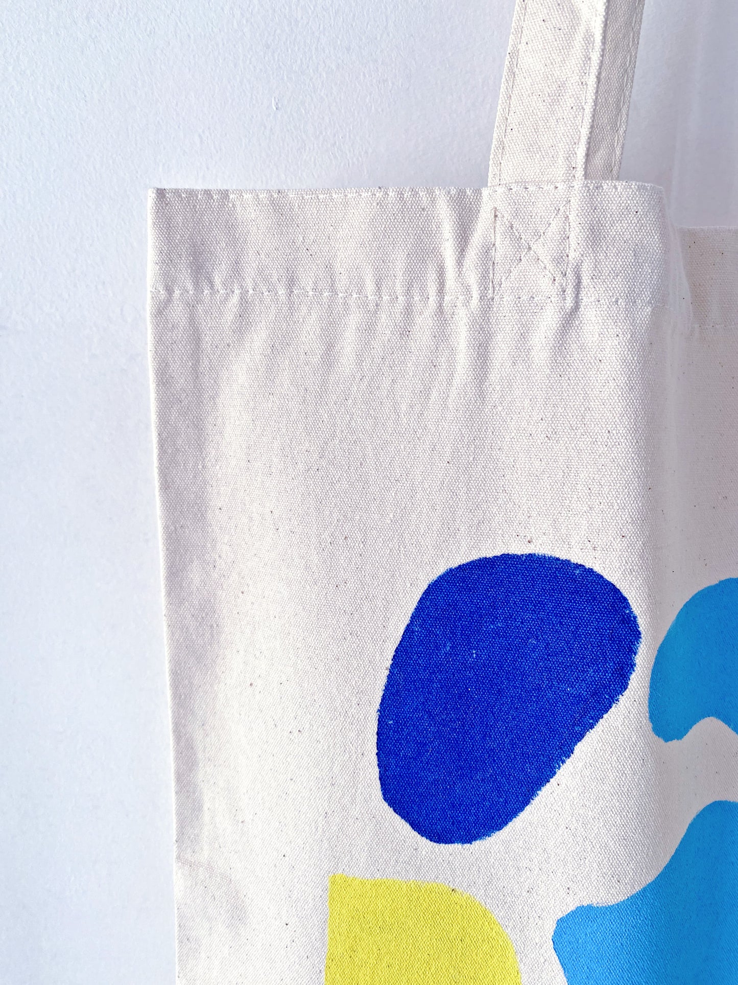 relaxed lifestyle tote bag with hand-drawn artwork on cotton canvas fabric