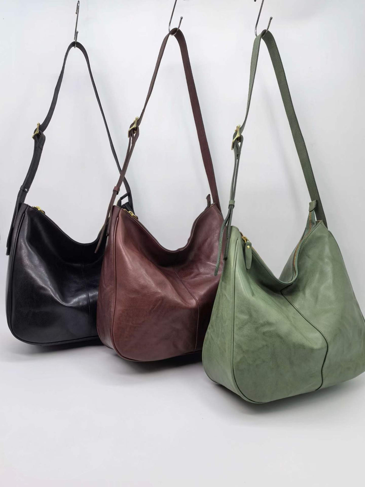 Hobo handbag worn with a simple outfit for a morning farmers market