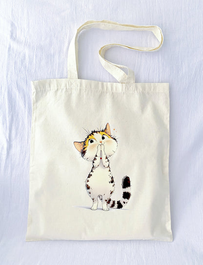 Simple, elegant cotton tote that is super soft and foldable.