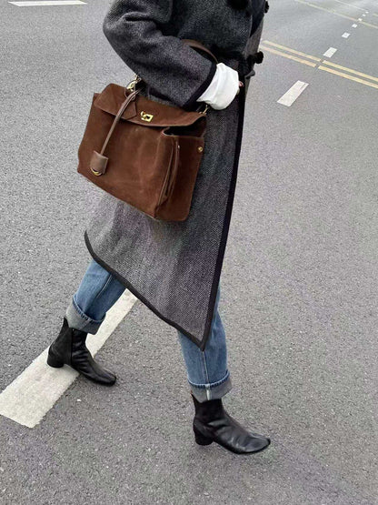 minimalist leather tote for work
