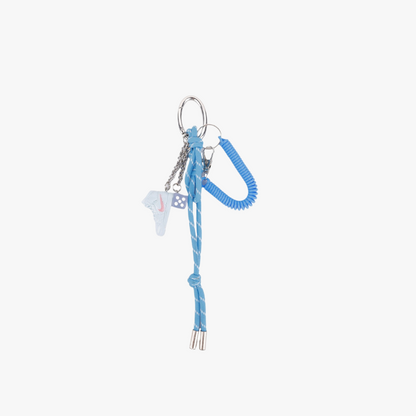 Sporty woven rope bag charm with a casual streetwear look