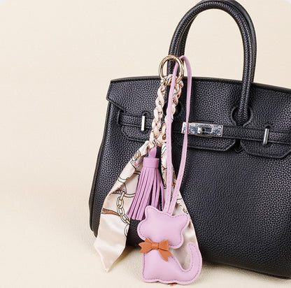 Handmade cat accessory for handbags and totes