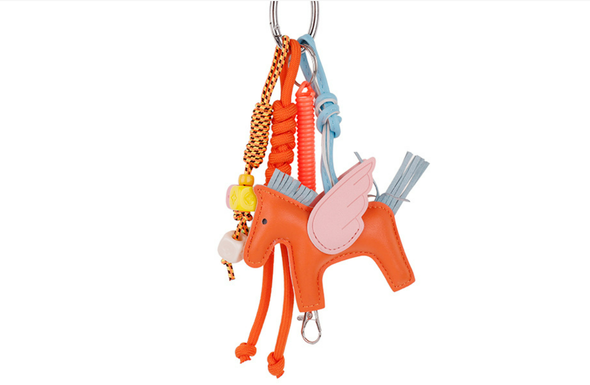 Aesthetic horse bag ornament on a casual canvas handbag