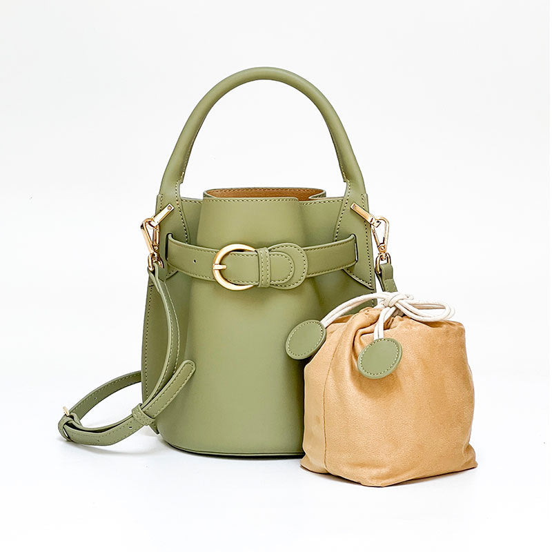 Handmade Women's Leather Bucket Bag for Casual and Formal Looks