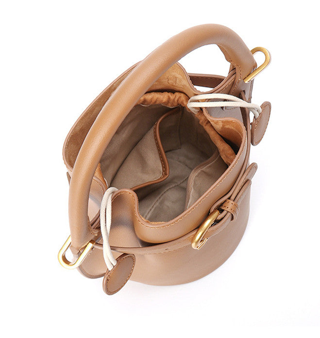 Ladies Genuine Leather Bucket Bag for Shopping, Traveling, or Daily Use