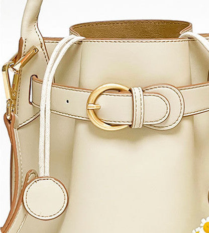 Sophisticated Real Leather Bucket Crossbody Bag Single Shoulder Handbag woyaza