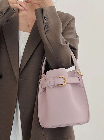 Modern Genuine Leather Bucket Bag Crossbody Satchel for Women Fashion woyaza