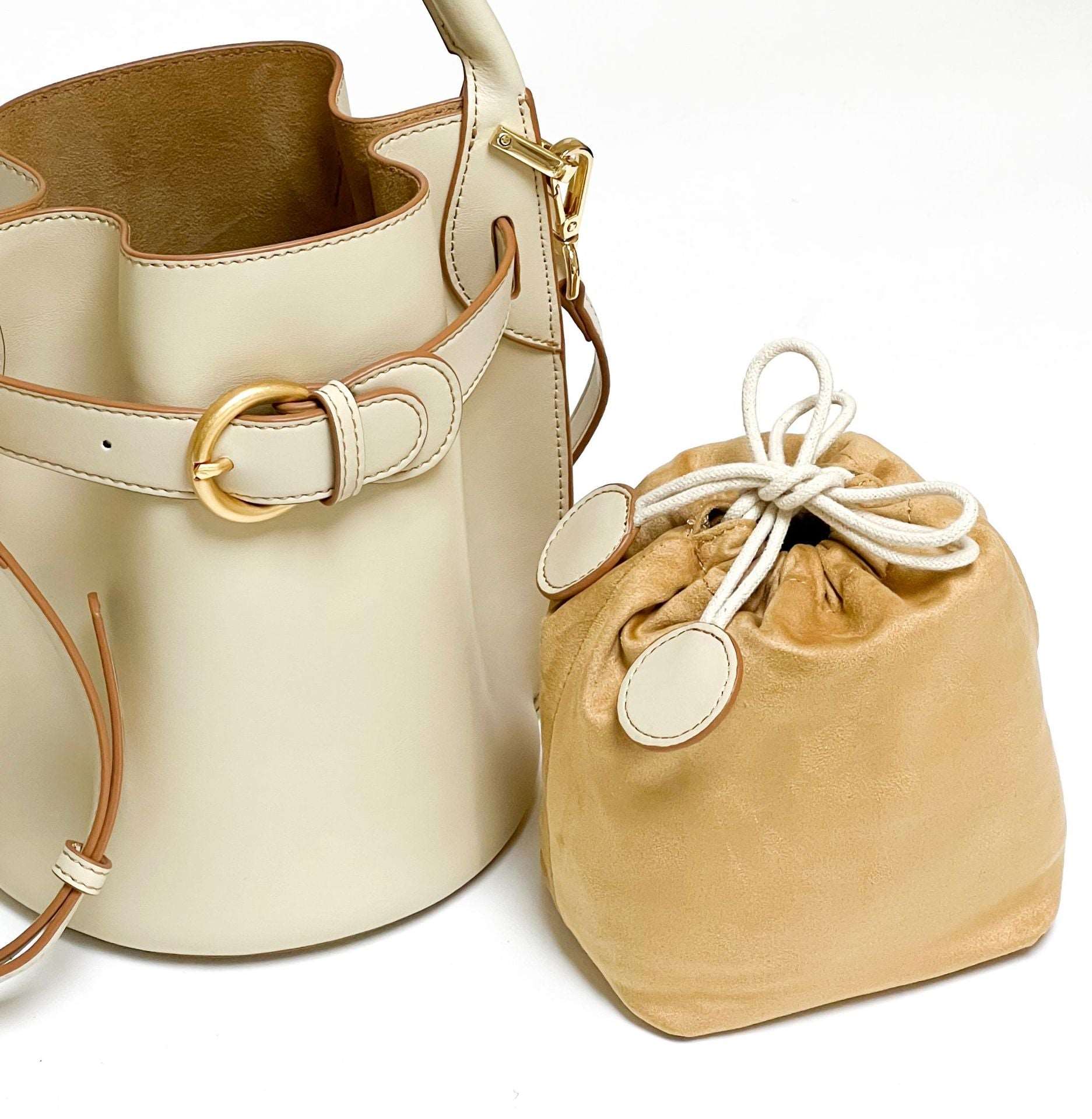 Practical Genuine Leather Bucket Bag Crossbody Satchel for Her Fashion woyaza