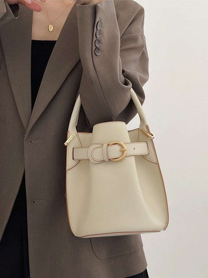 Ladies Fashion Genuine Leather Bucket Bag Crossbody Satchel Shoulder Bag woyaza