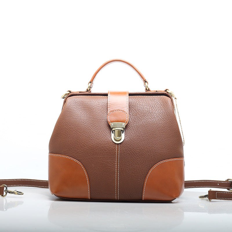 Classic Leather Satchel Purse Women's Retro Woyaza