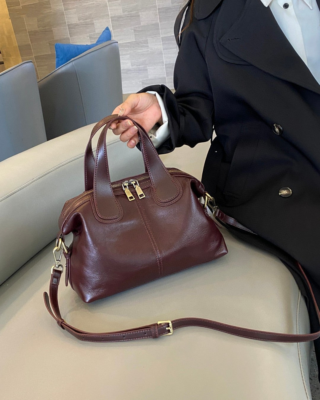 Elegant Leather Hobo Bags woyaza