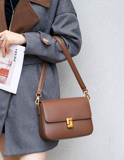 Artisanal Square Shape Handbag with Intricate Stitching Details