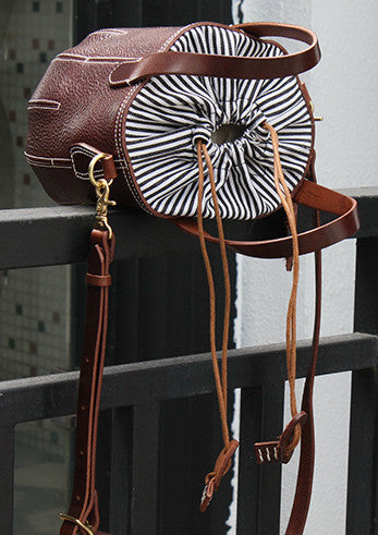 Handcrafted Vintage Leather Crossbody Bucket Bag