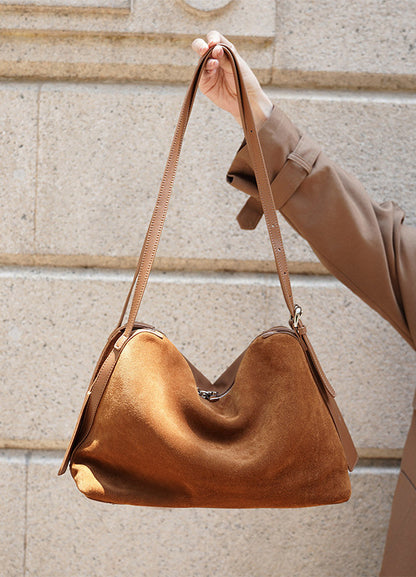 large capacity leather boston bag