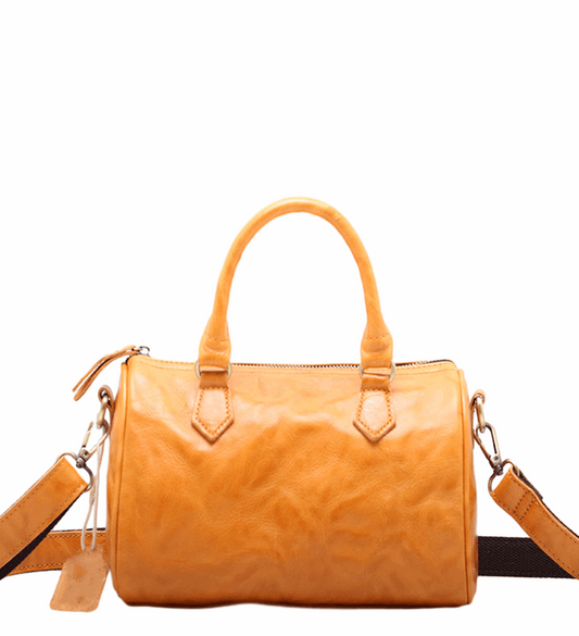 Vintage Leather Boston Bag Women's Fashion woyaza