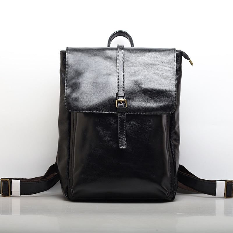 Large Leather Bagpack for Business Travelers Woyaza