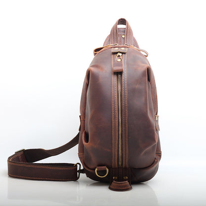 Old-fashioned Leather Sling Shoulder Bag woyaza