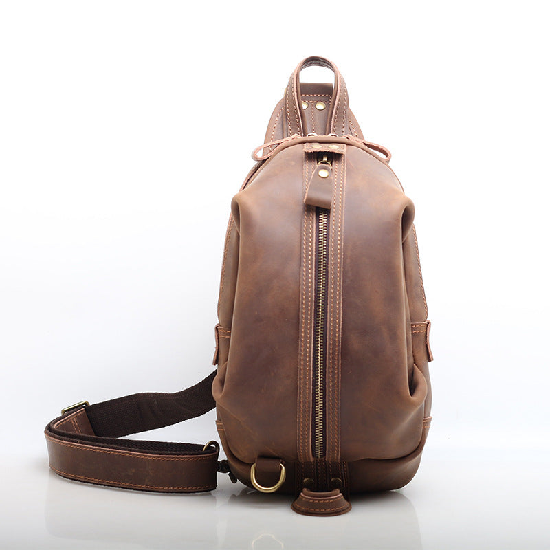 Elegant Leather Chest Messenger Satchel woyaza