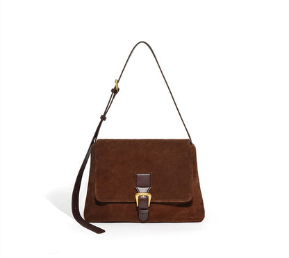 High-Quality Genuine Leather Suede Crossbody Bag for Women – Versatile for Work and Leisure