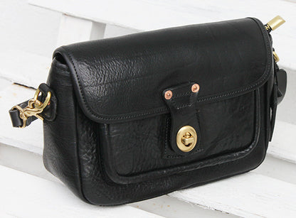 Chic Vintage Inspired Leather Messenger Bag