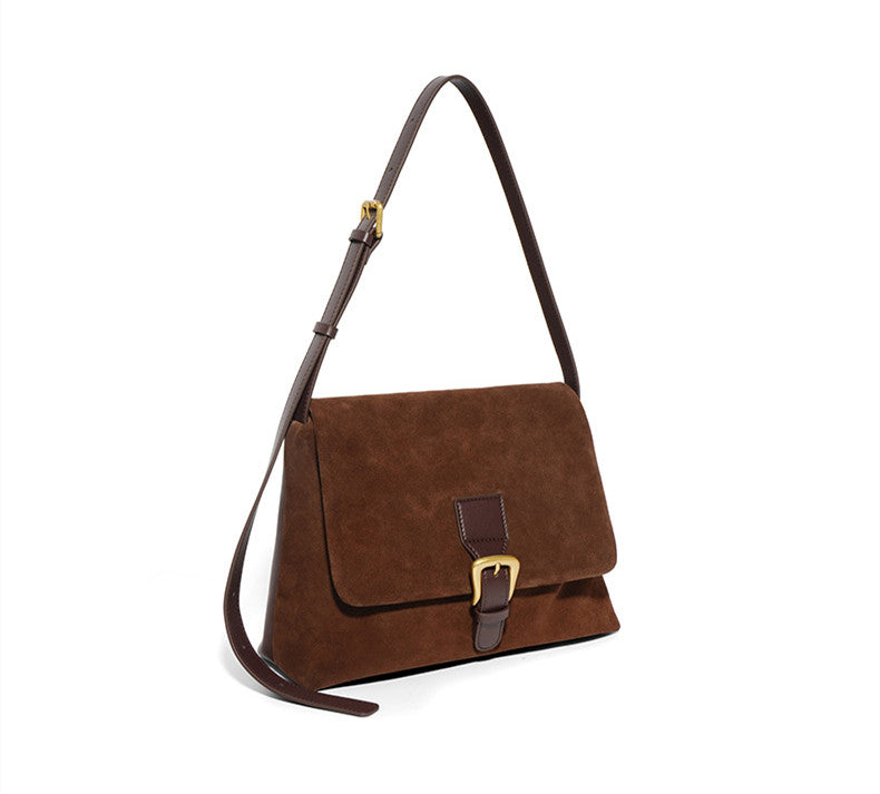 Women's Suede Leather Shoulder Bag for All-Day Wear – Ideal for Work and Errands