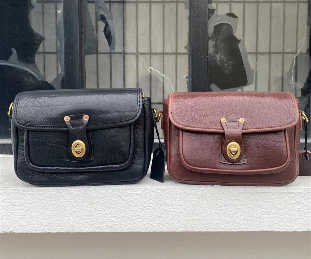 Premium Leather Messenger Bag with Detachable Strap