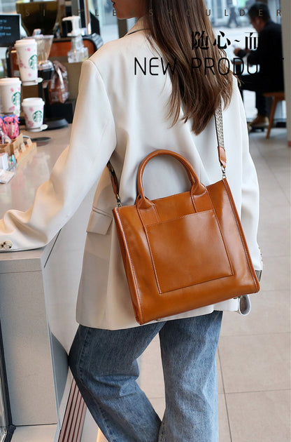 Classy Women's Leather Work Tote woyaza