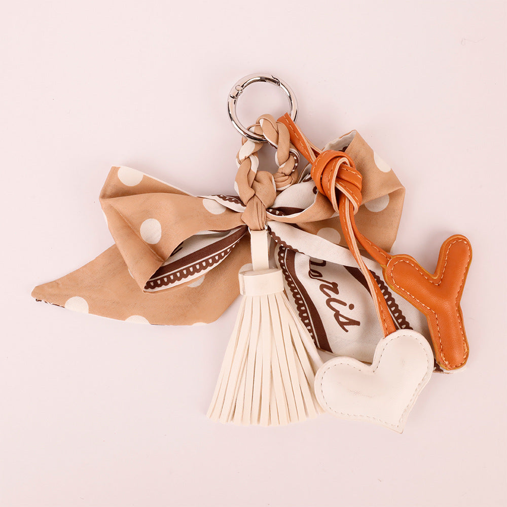 Small handmade tassel pendant for bags and keys