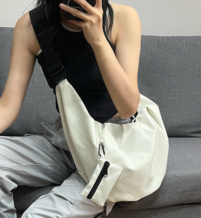 Roomy shoulder bag for relaxed weekend outings