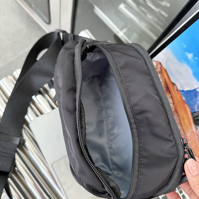 Compact shoulder bag for hands-free shopping and browsing