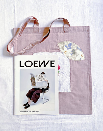 Natural Cotton Tote with Floral Needlework