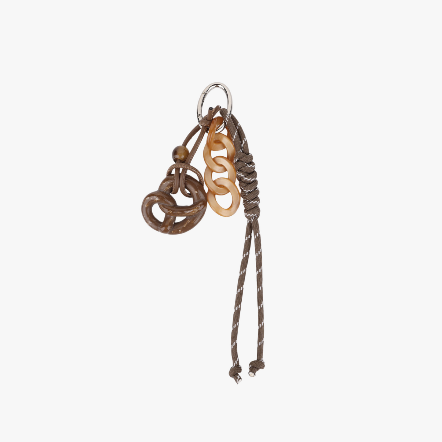 DIY woven bag charm with playful character details