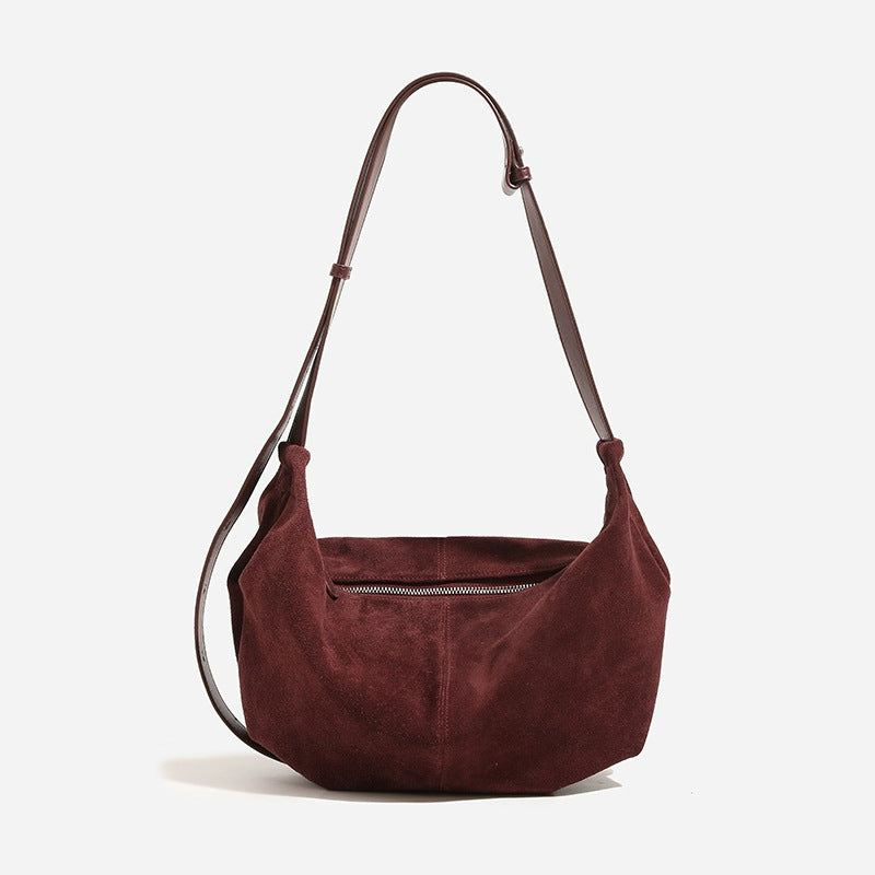 crescent moon leather satchel for women