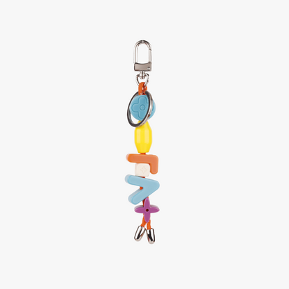 Dopamine resin letter charm styled on canvas tote bag