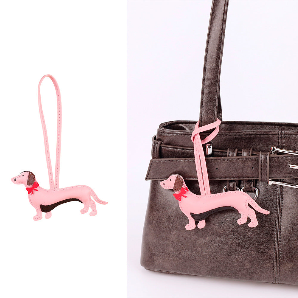 Handmade dog charm for a backpack or purse
