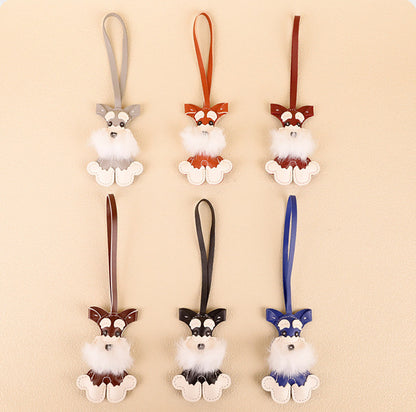 Cute Schnauzer puppy pendant for everyday bag decoration
