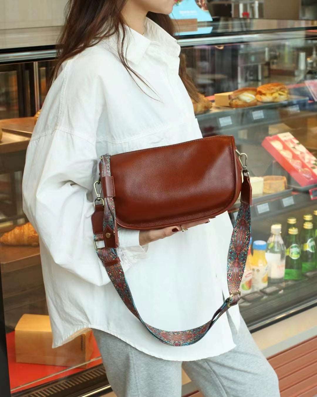 Designer Genuine Leather Ladies Crossbody Bag Soft Leather Luxury woyaza