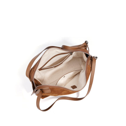 roomy leather handbag for city outings
