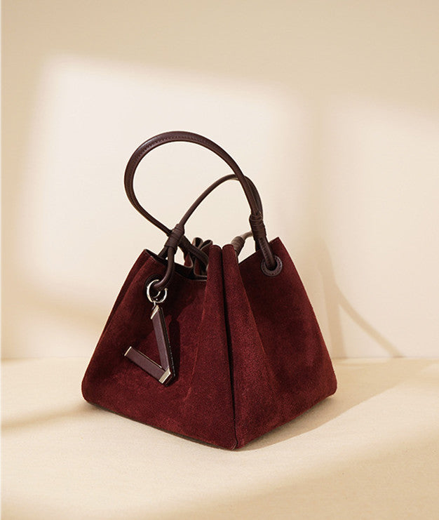 Soft Suede Leather Shoulder Bag for Work and Daily Use