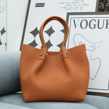 Elegant Leather Tote Bag with Internal Velvet Pouch