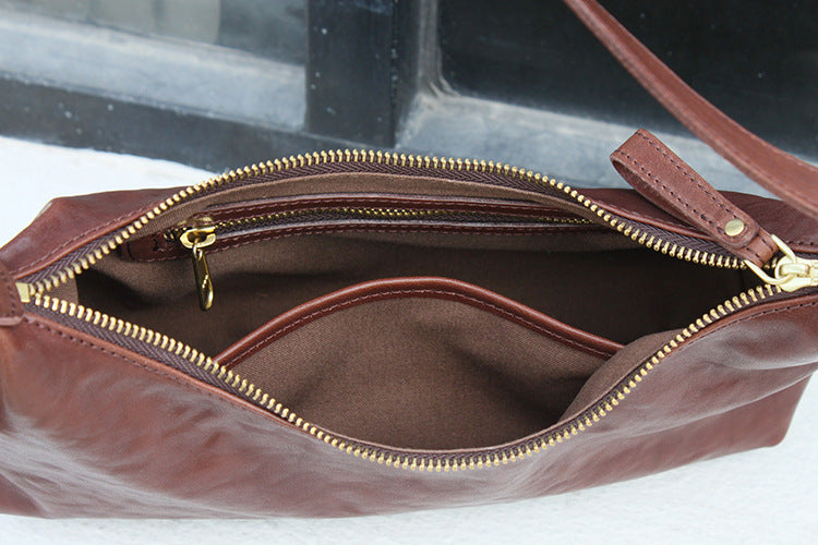Half Moon Leather Crossbody Bag