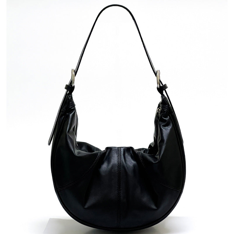 Fashion-forward Ladies Genuine Leather Crescent Shoulder Bag woyaza